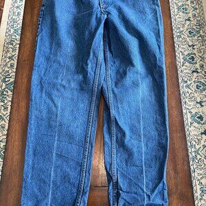 L.L. Bean Relaxed Fit Jeans Medium Wash 38 X 34 Men's Denim Straight Leg Dad